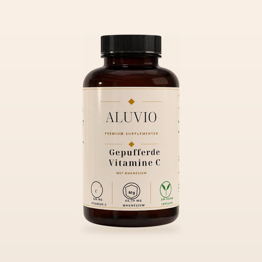 ALUVIO Gepufferde Vitamine C met magnesium, pot met 240 vegan capsules